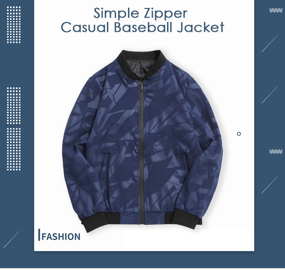 Simple Zipper Casual Baseball Jacket