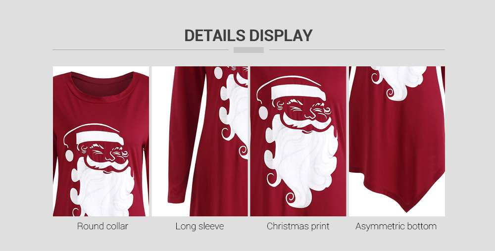 Plus Size Long Sleeve Graphic Christmas T-shirt