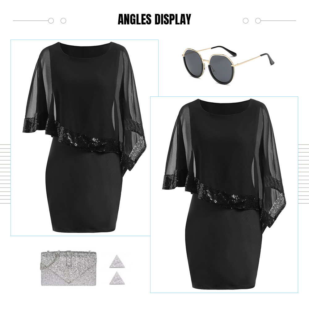 Asymmetrical Cape Mini Dress