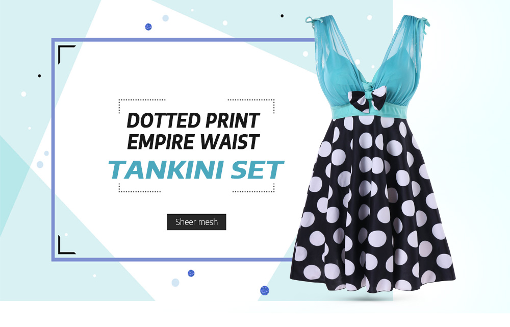 Polka Dot Empire Waisted Tankini