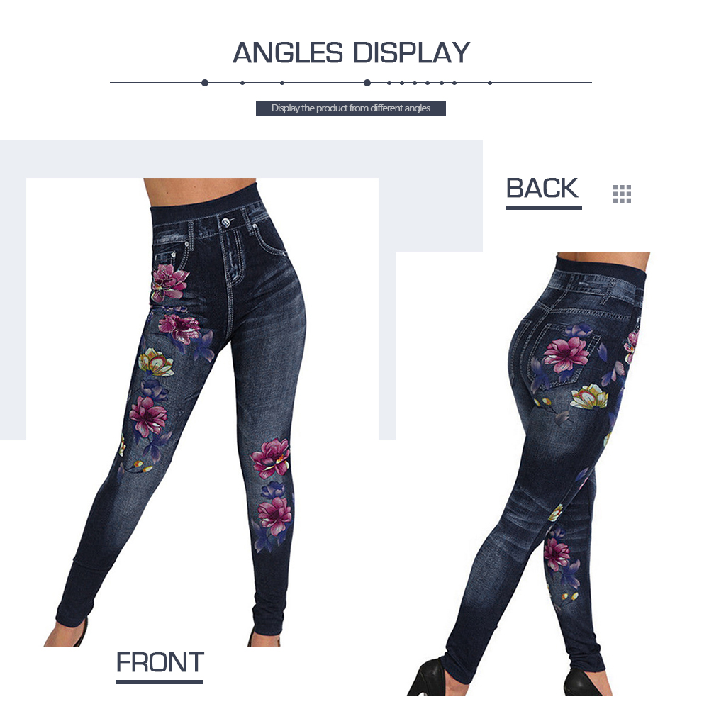 Flower Print Skinny Tapered Pants