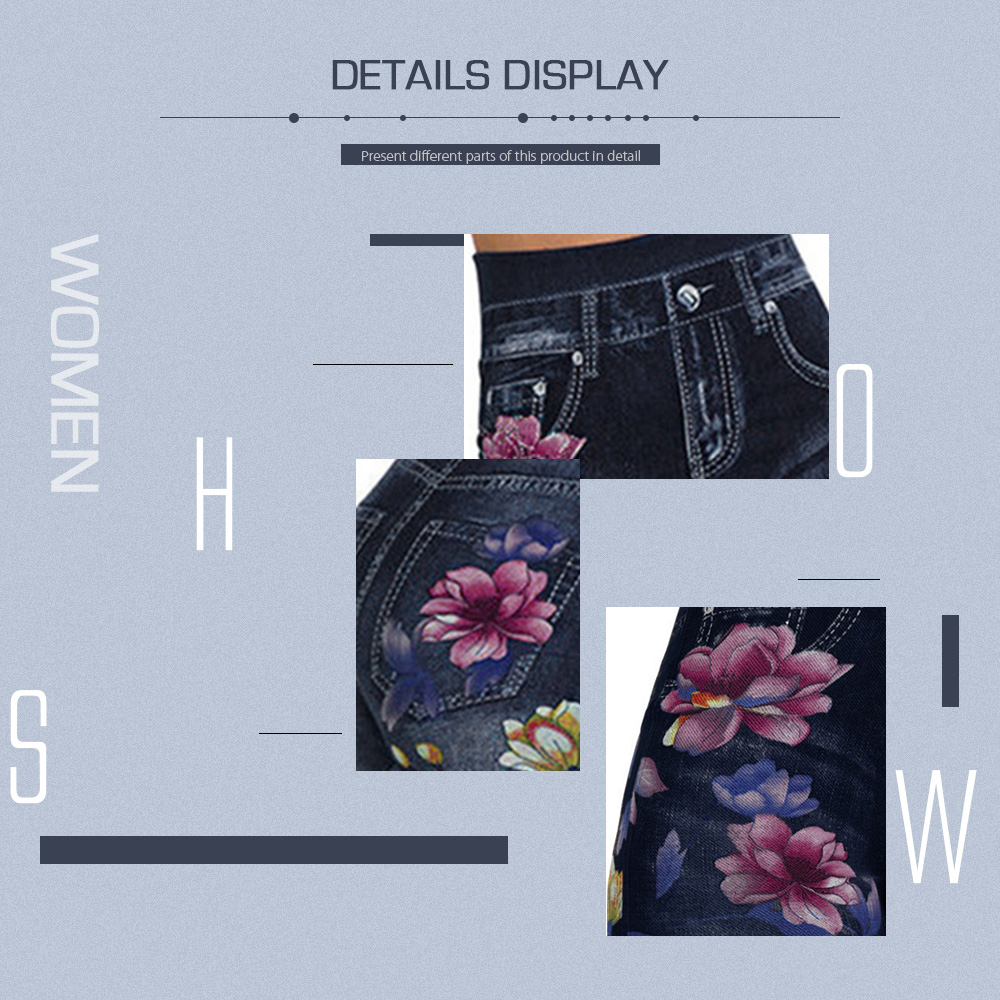 Flower Print Skinny Tapered Pants