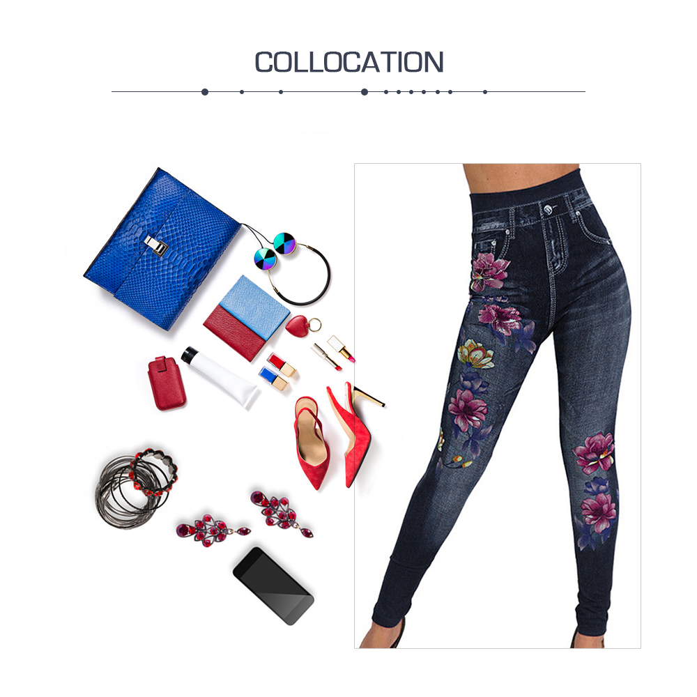 Flower Print Skinny Tapered Pants