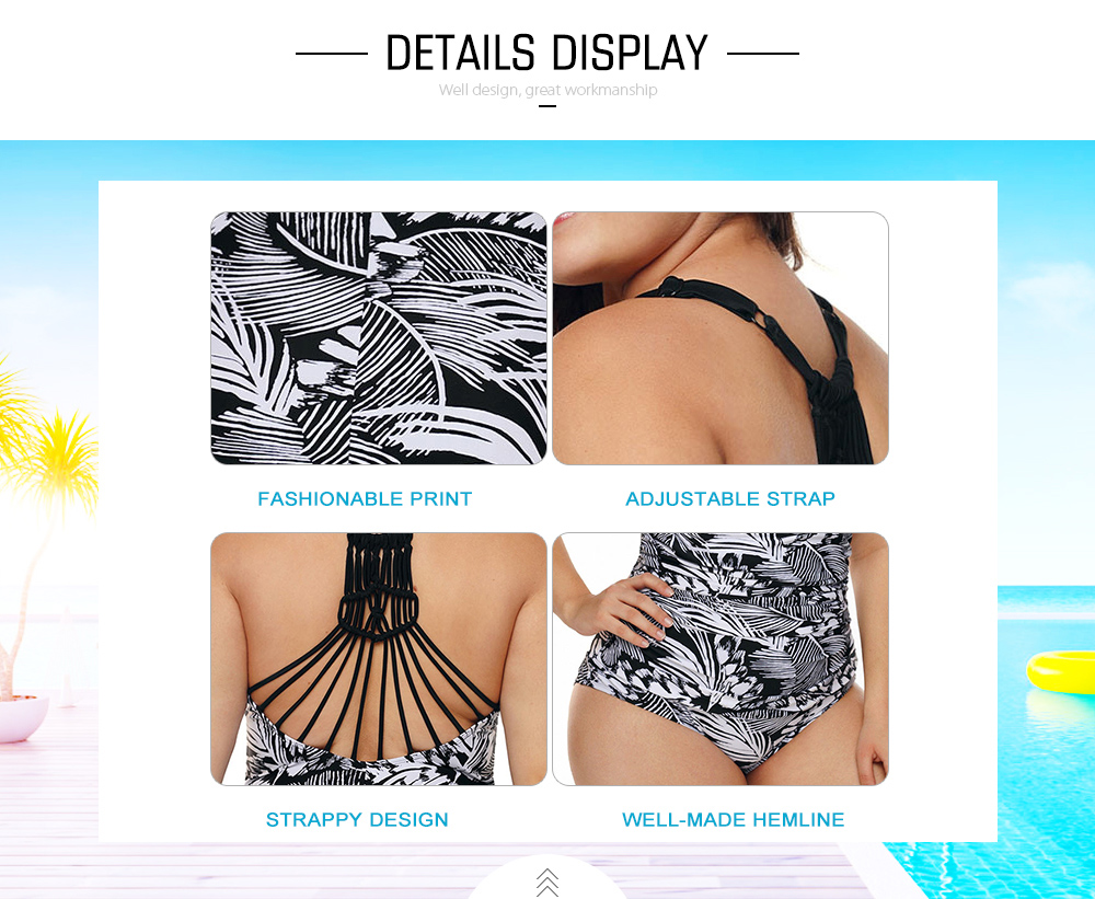 Padded Plus Size Printed Swimwear