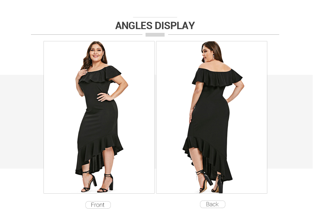 Off The Shoulder Plus Size Ruffle Hem Maxi Dress