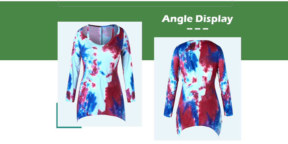 Plus Size Tie Dye Cut Out T-shirt