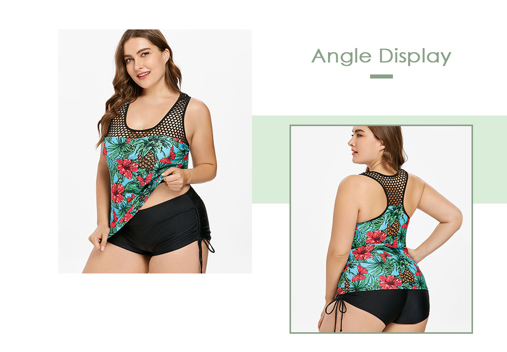 Tropical Pineapple Plus Size Tankini Set