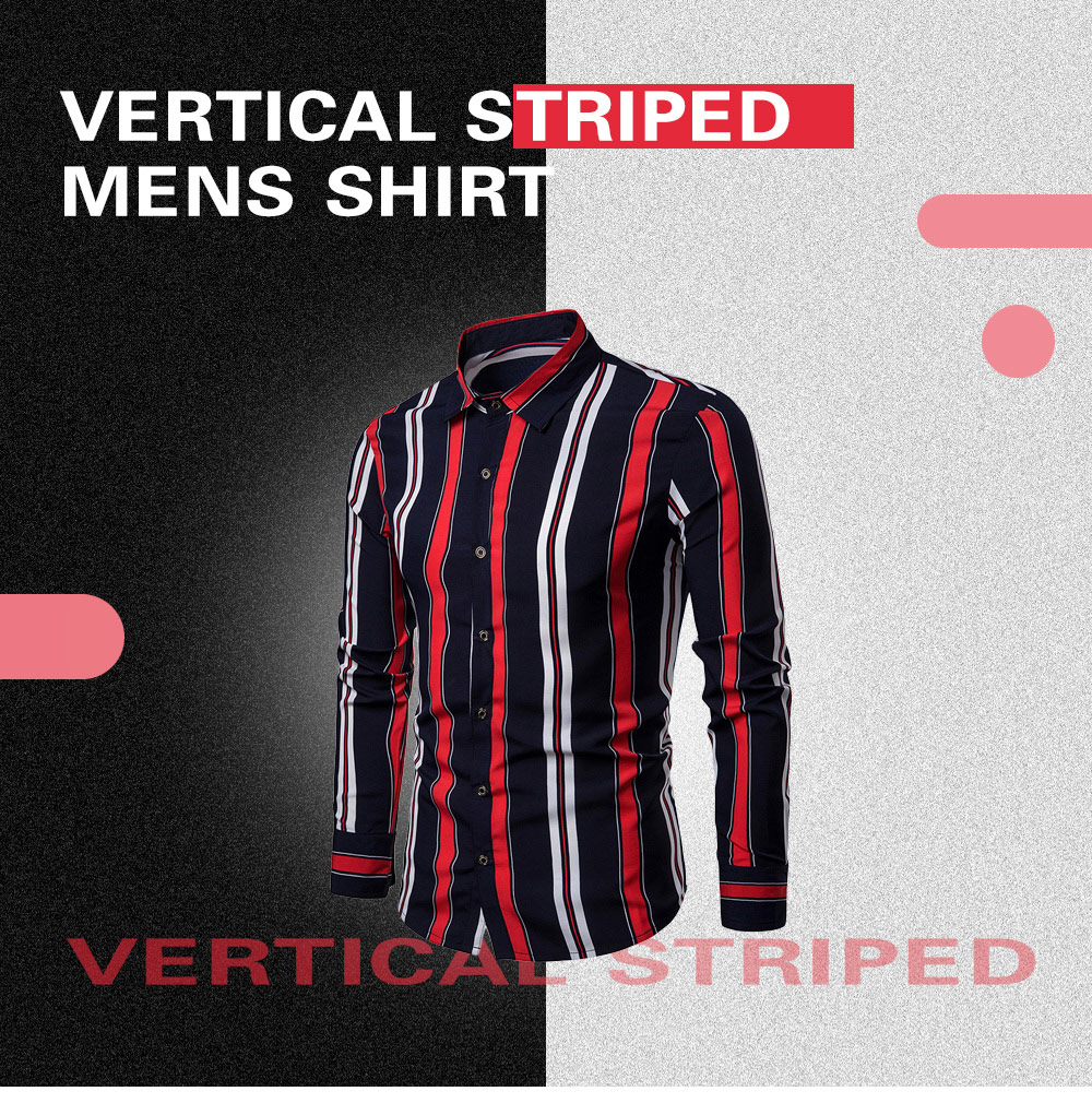 Vertical Striped Mens Shirt