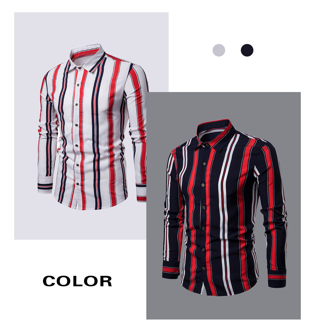 Vertical Striped Mens Shirt