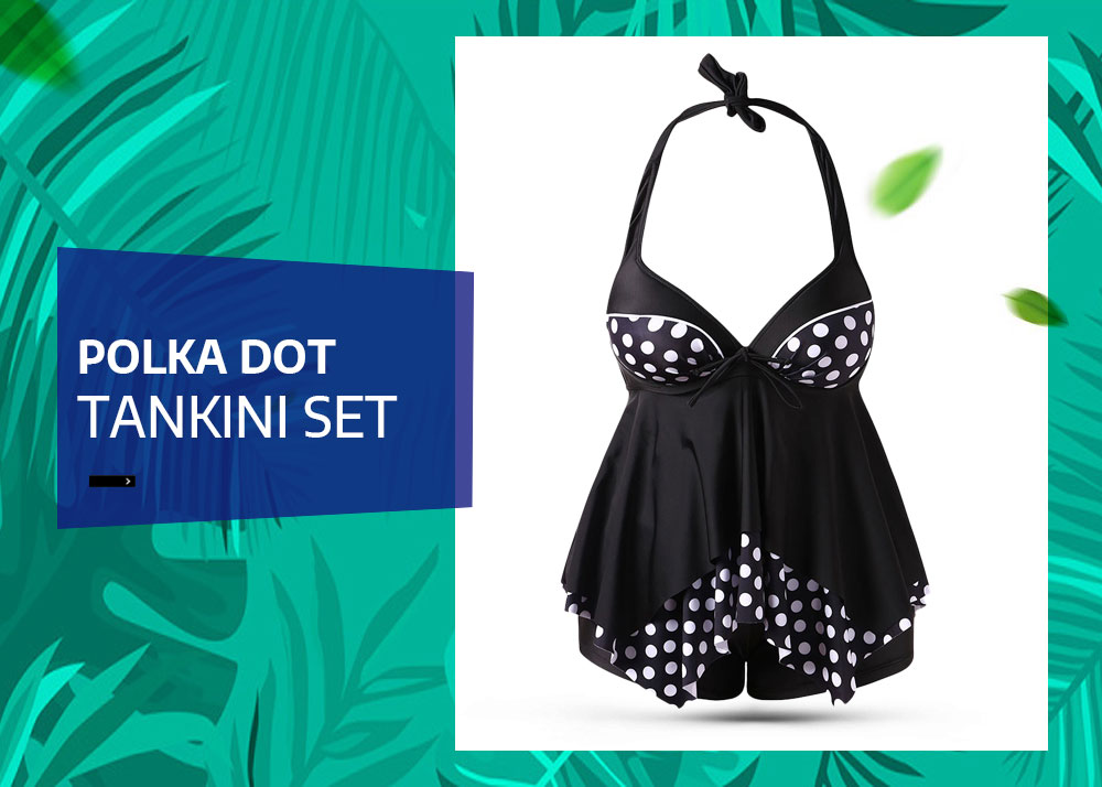 Polka Dot Halter Tankini Set