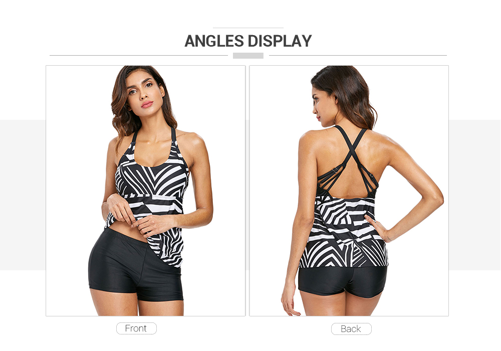 Stripes Strappy Tankini Set