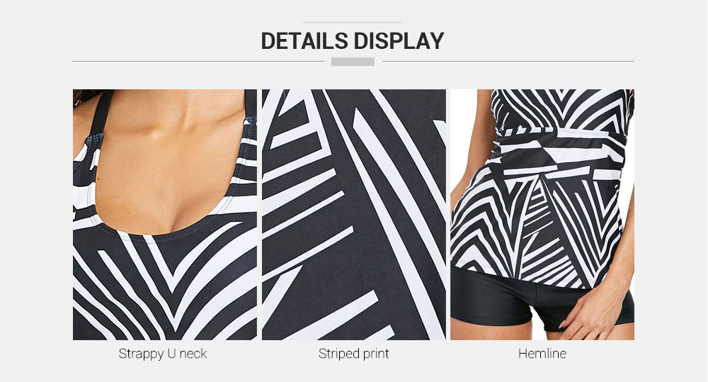 Stripes Strappy Tankini Set