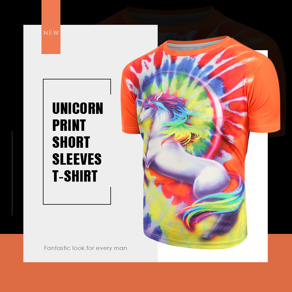 Unicorn Print Short Sleeves Tee