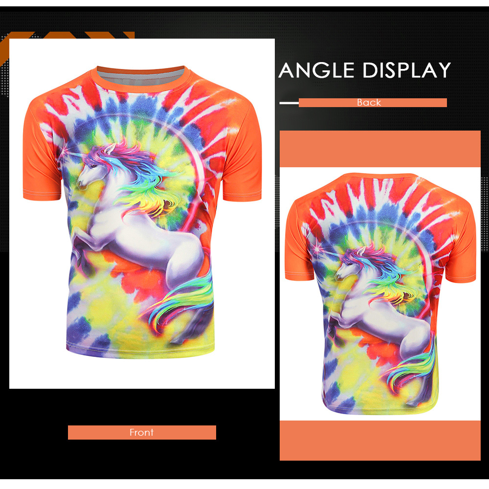 Unicorn Print Short Sleeves Tee