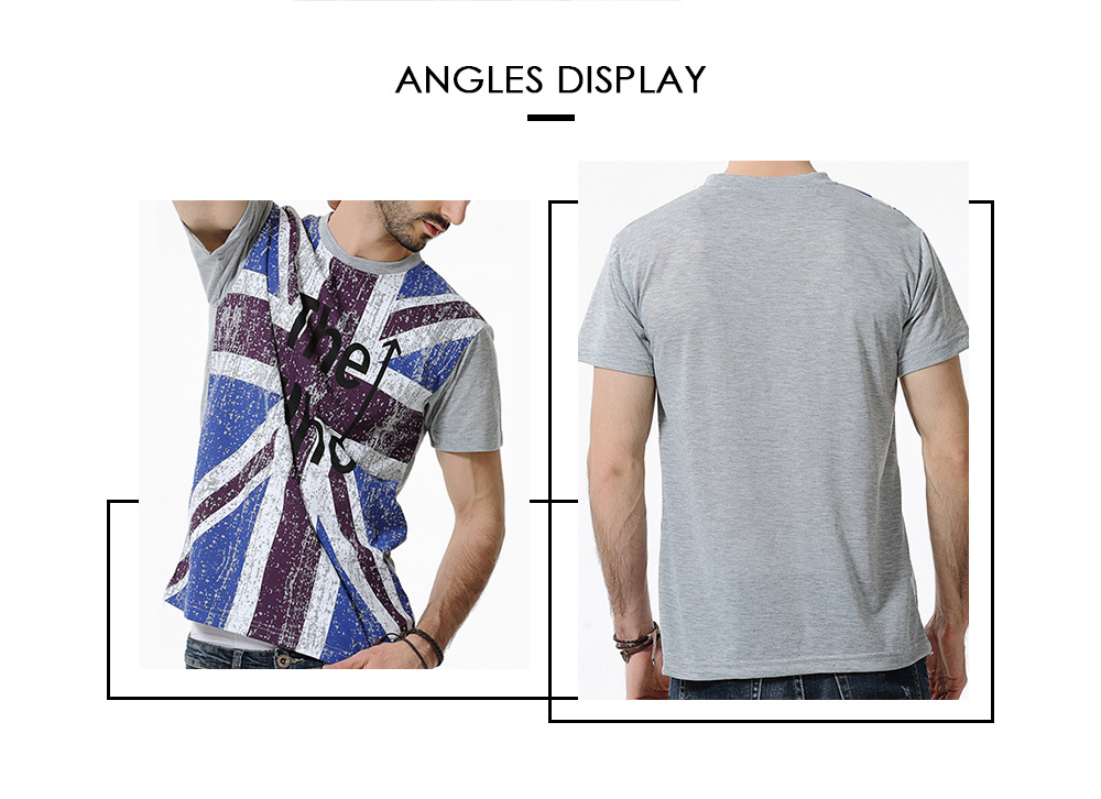 Britain Flag Letters Print Short Sleeves T-shirt