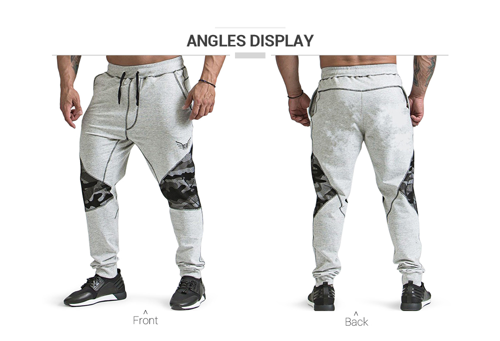 Camouflage Mesh Panel Jogger Pants