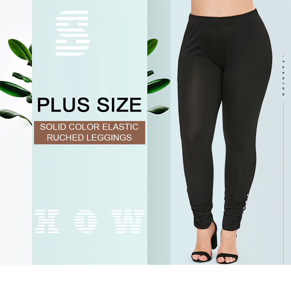 Plus Size Solid Color Leggings