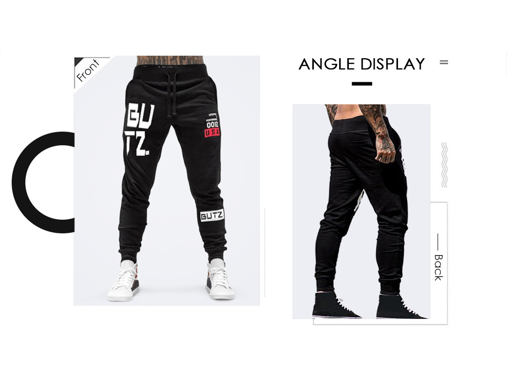 Letters Print Drawstring Jogger Pants