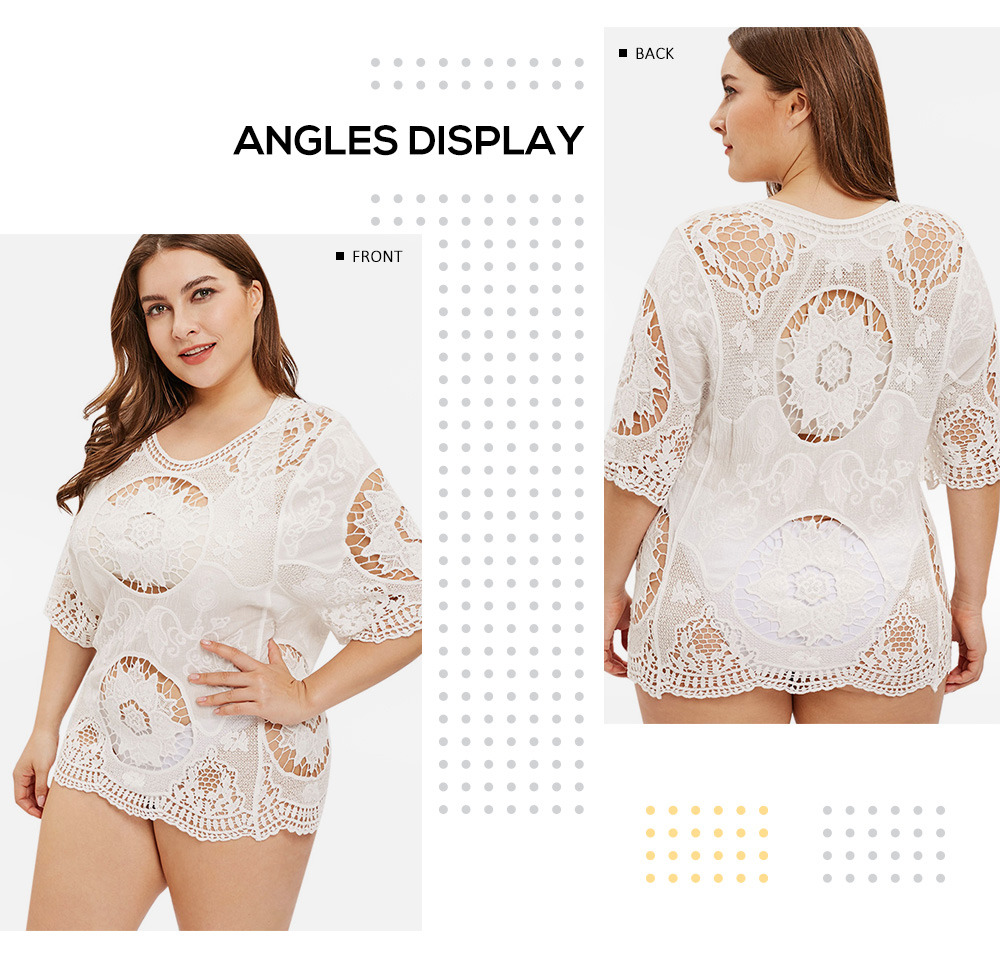 See Through Plus Size Lace Cover Up