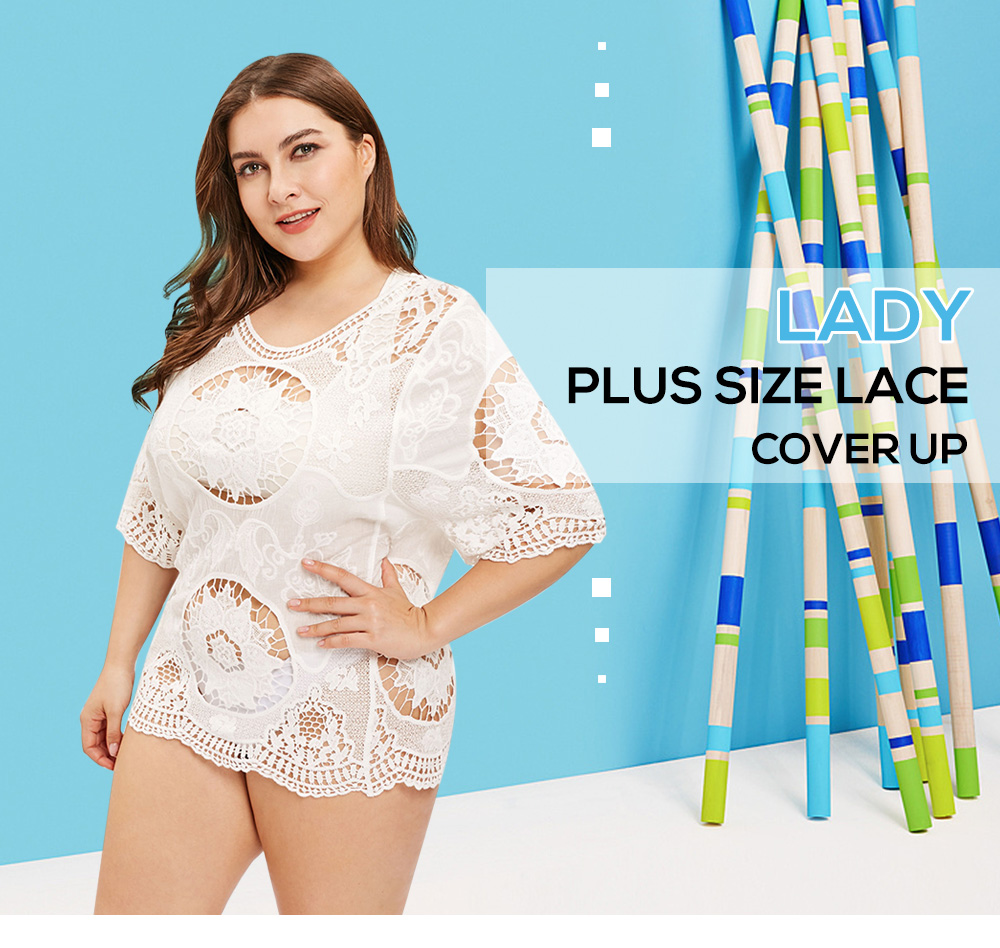 See Through Plus Size Lace Cover Up