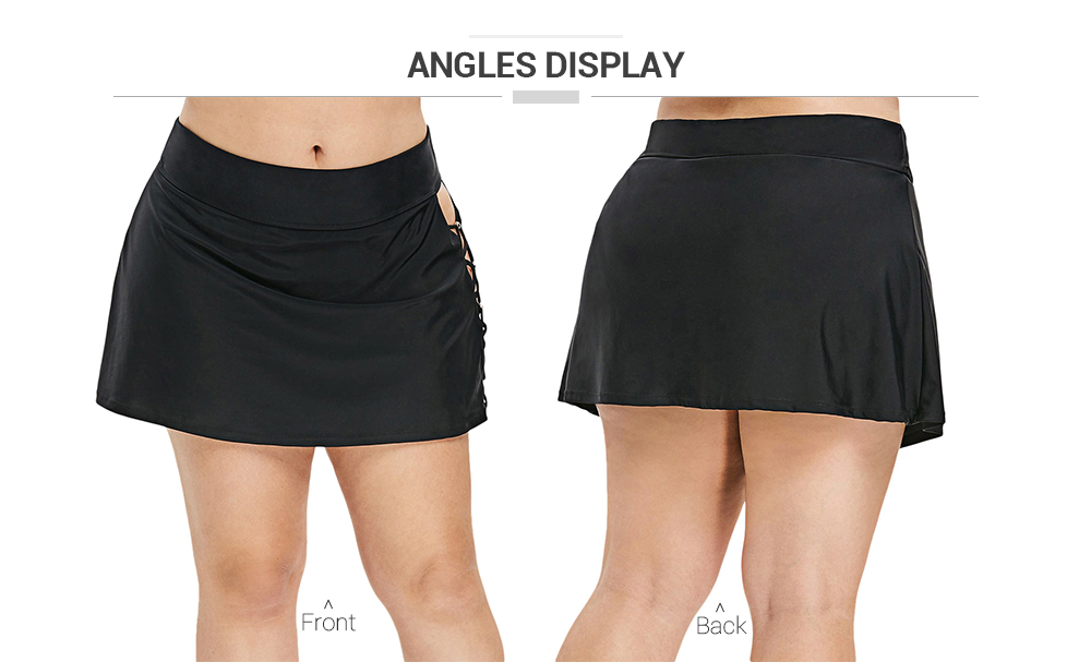 Plus Size Side Criss Cross Skirted Briefs