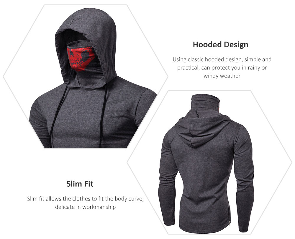 Fashion Drawstring Scare Mask Hoodie for Man