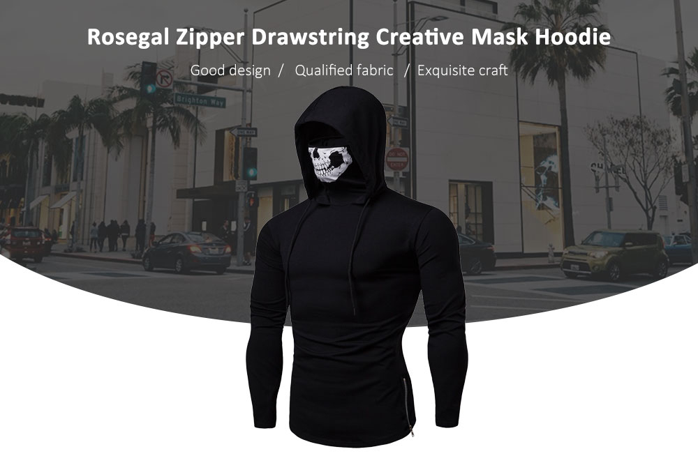 Fashion Drawstring Scare Mask Hoodie for Man