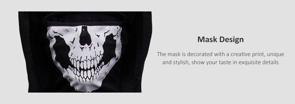 Fashion Drawstring Scare Mask Hoodie for Man