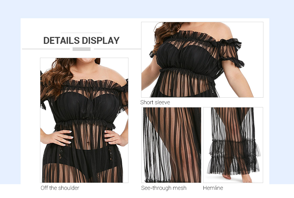 Plus Size Off The Shoulder Flare Lingerie Dress