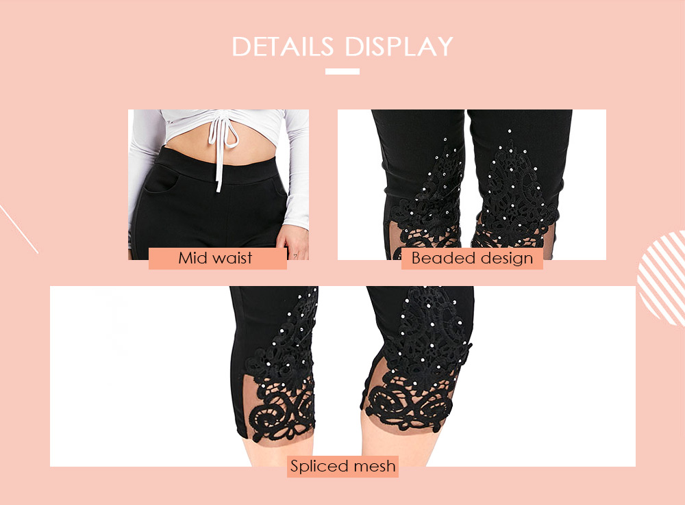 Plus Size Lace Panel Capri Leggings