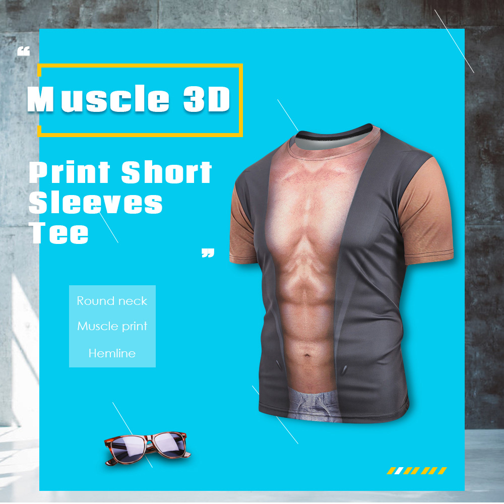 Muscle 3D Print Short Sleeves Tee