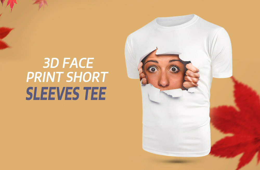 3D Face Print Short Sleeves Tee