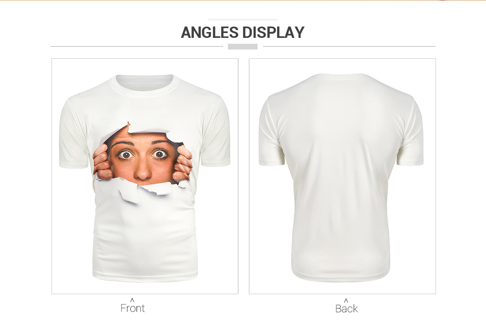 3D Face Print Short Sleeves Tee