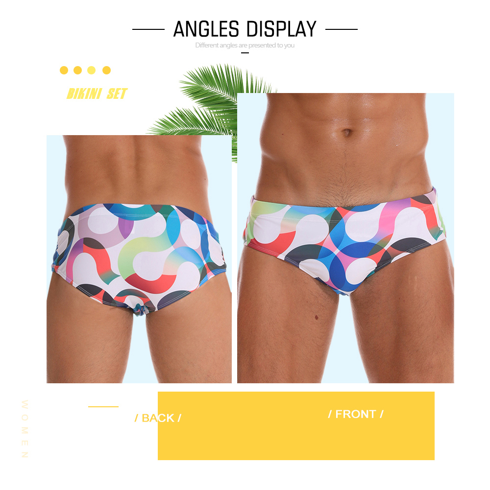 Low Waist Round Print Swimming Briefs