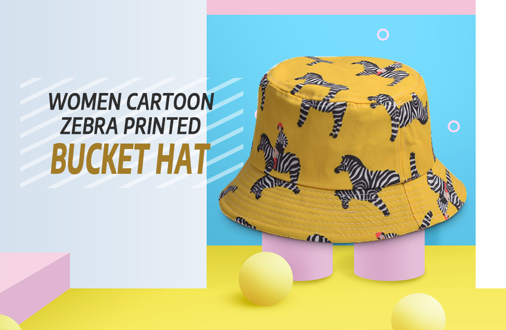 Cartoon Zebra Pattern Bucket Hat