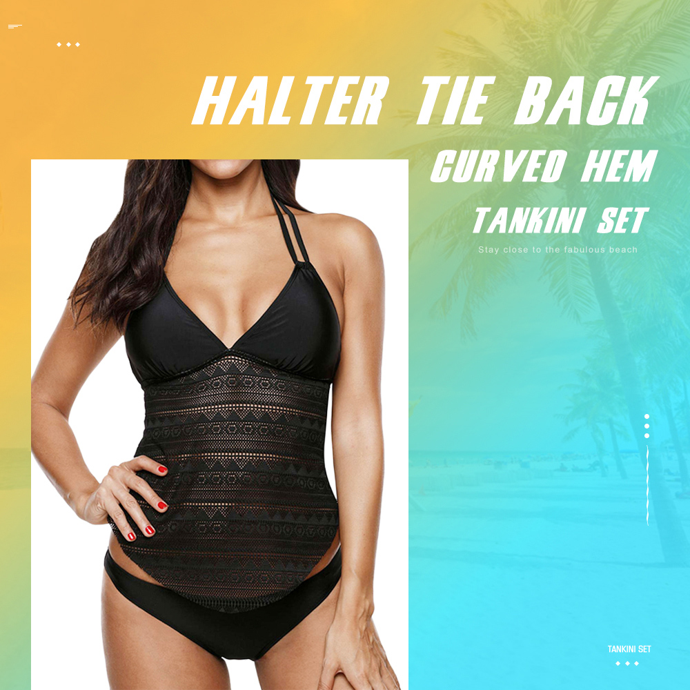 Halter Tie Back Tankini Set