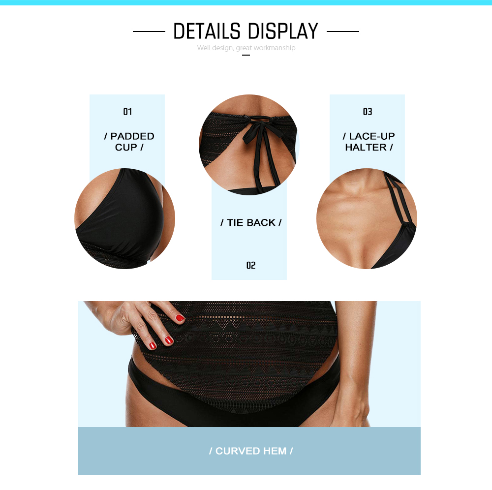 Halter Tie Back Tankini Set