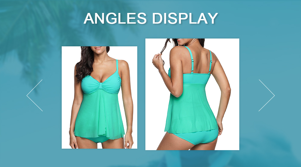 Ruched Overlay Straps Tankini Set