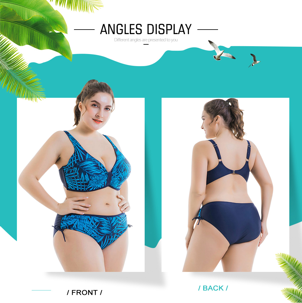 Tropical Print Plus Size Bikini Set