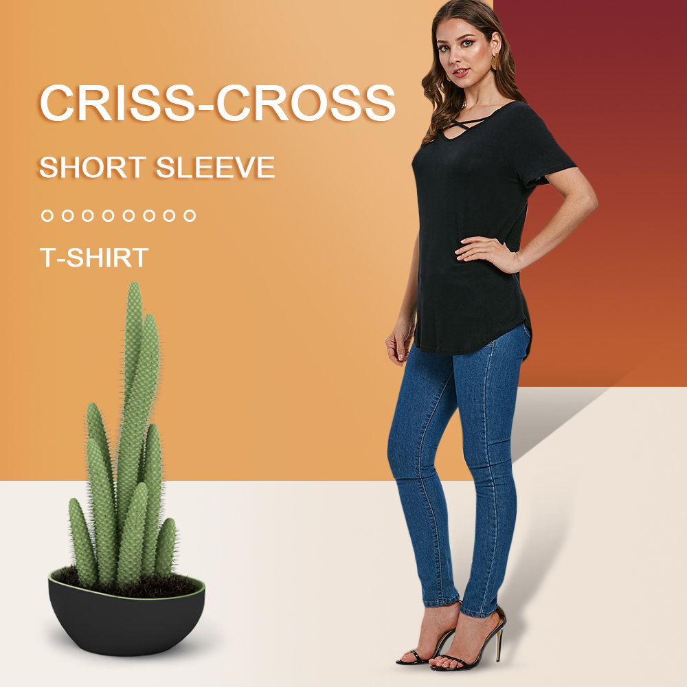 Criss-cross Short Sleeve T-shirt