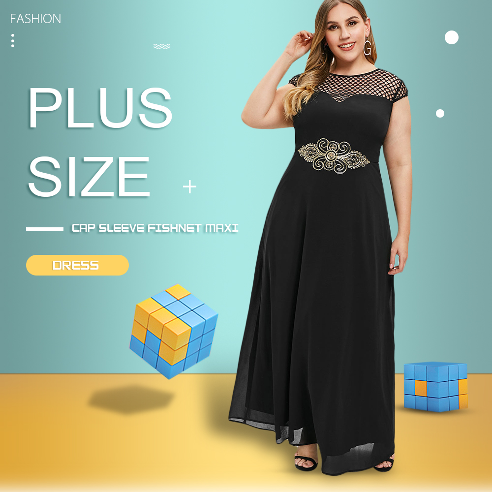 cap sleeve maxi dress plus size