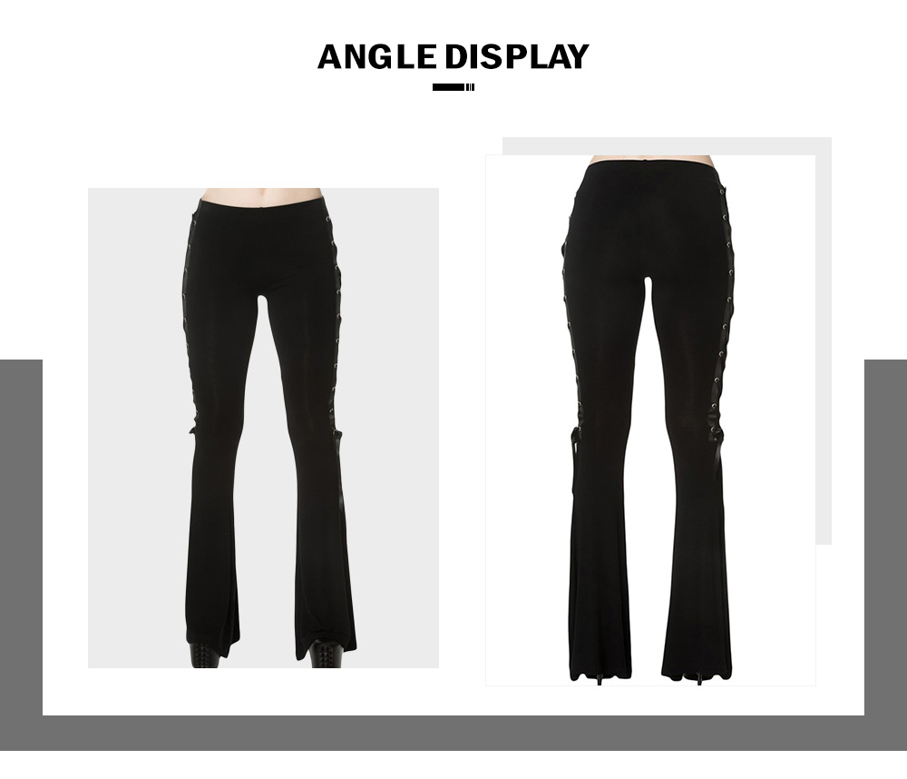 DT0058 Casual Solid Color Slim Side Wide-leg Pants for Women