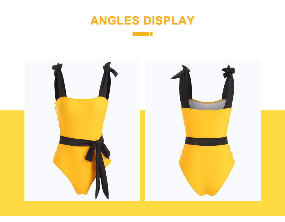 Cut Out Contrast One-piece Swimsuit
