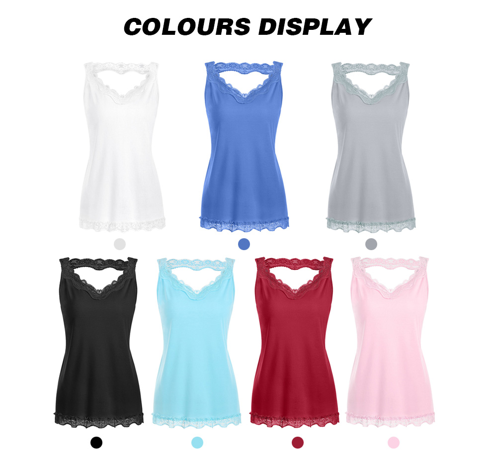 Plus Size Lace Panel Cut Out Tank Top