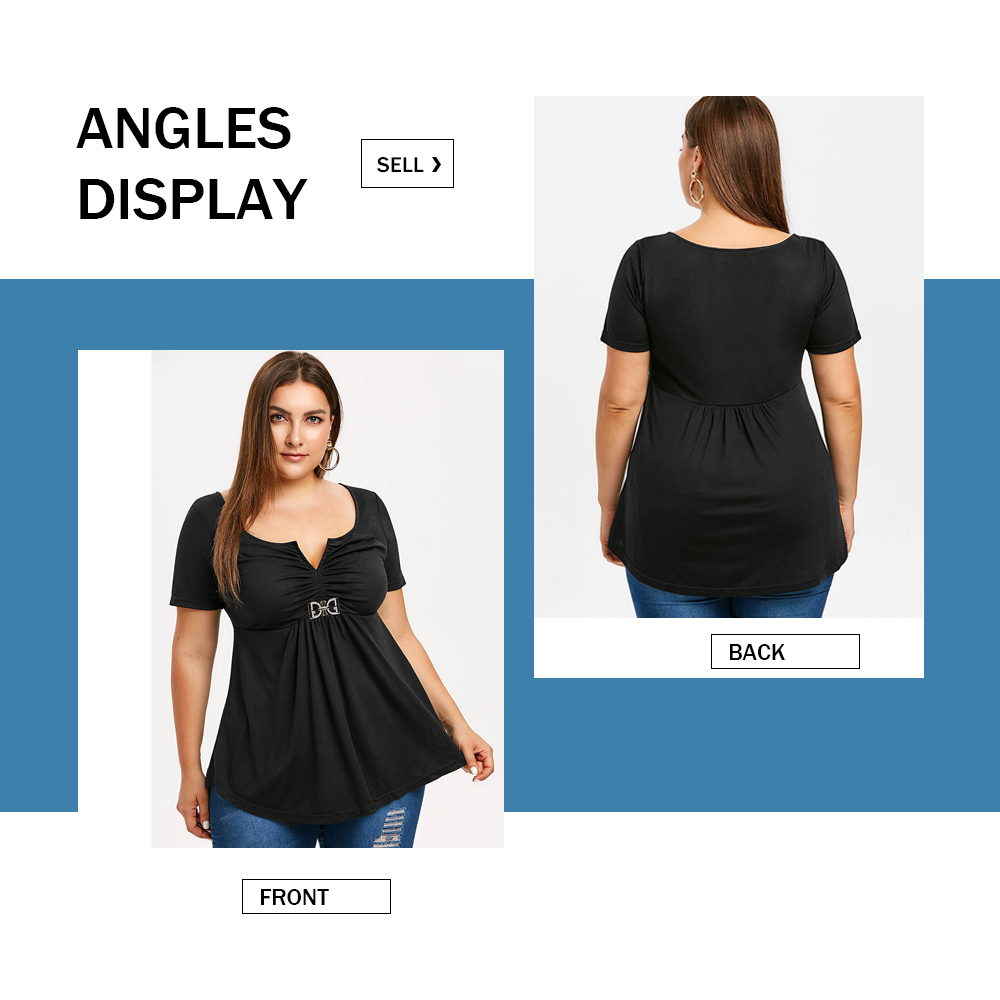 Plus Size Ruched Flounce T-shirt