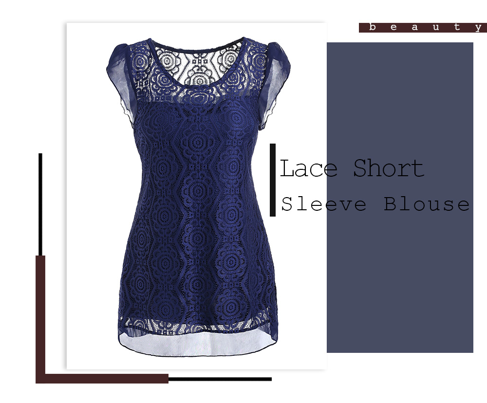 Lace Short Sleeve Blouse