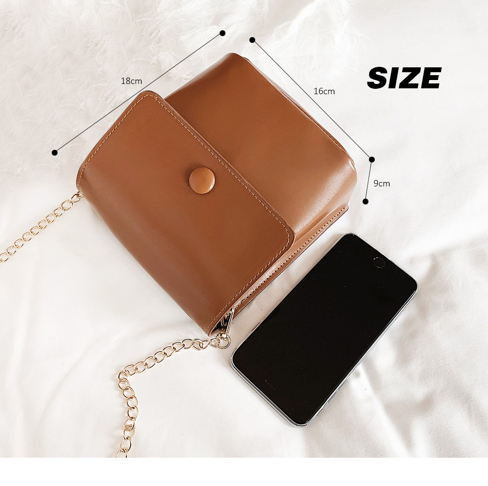 Guapabien PU Leather Metal Chain Single Shoulder Crossbody Women Bag