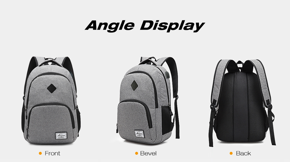 AUGUR 17 inch Laptop Backpack USB Port Travel Men Women Bag