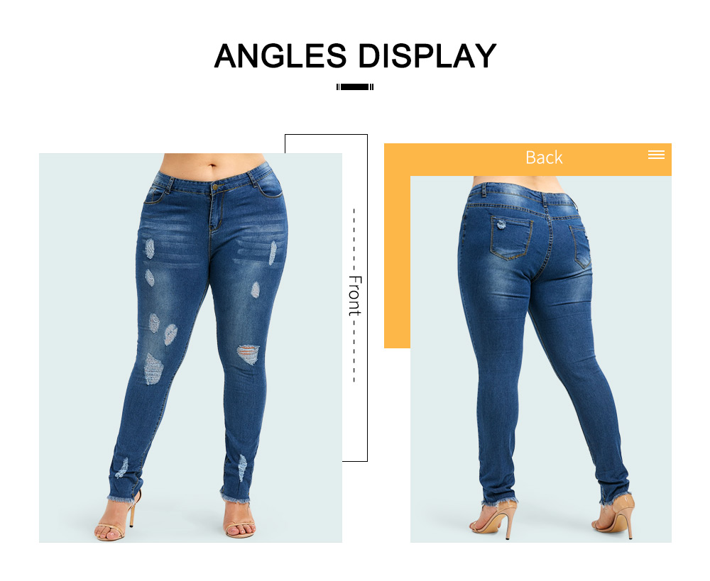 Plus Size Ripped Denim Jeans