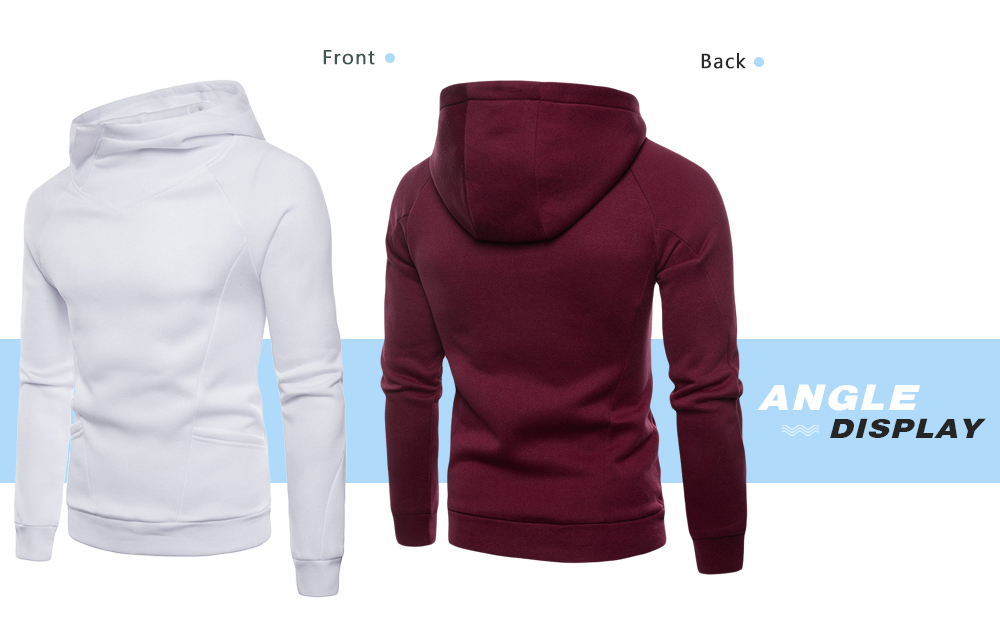 Solid Seam Design Pockets Fleece Hoodie